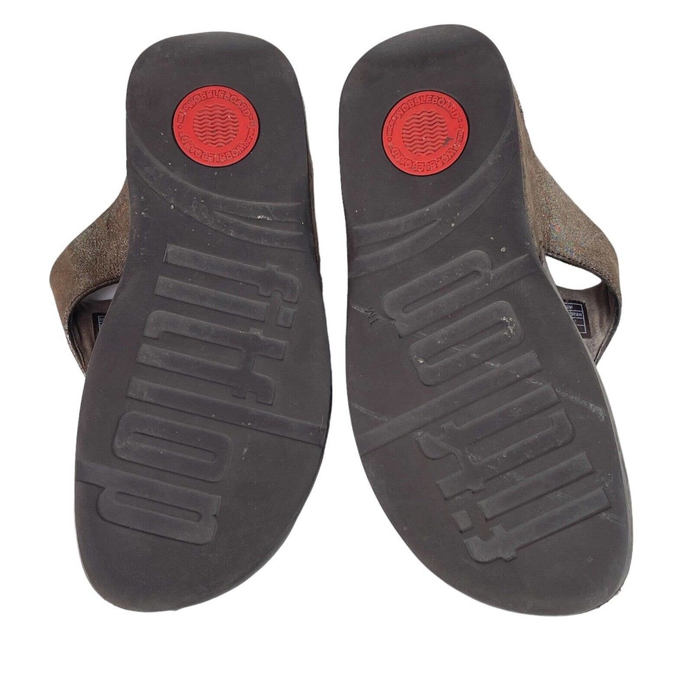 Fitflop Lulu Bronze Shimmer Sandals Flip Flop Style 505012 Thong Womens Sz 8 - Picture 8 of 10